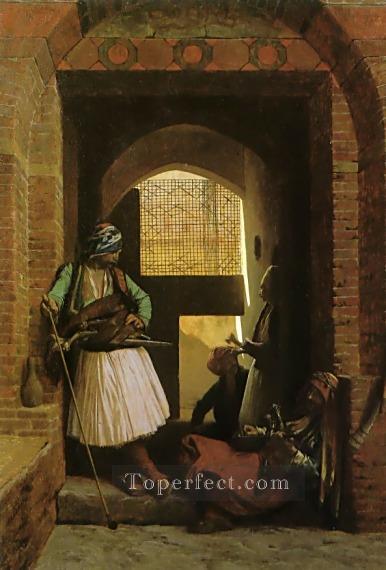 Arnauts de El Cairo en la puerta de BabelNasr griego árabe Jean Leon Gerome Pintura al óleo